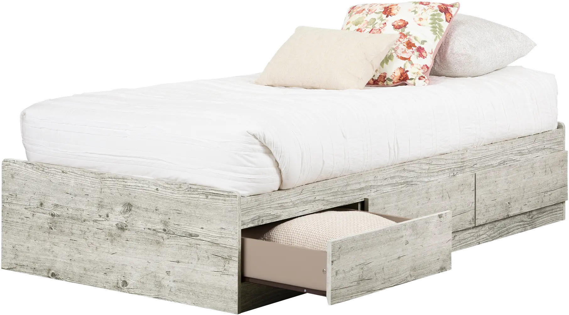 12715 Navali Seaside Pine Twin Storage Platform Bed - South Shore-1