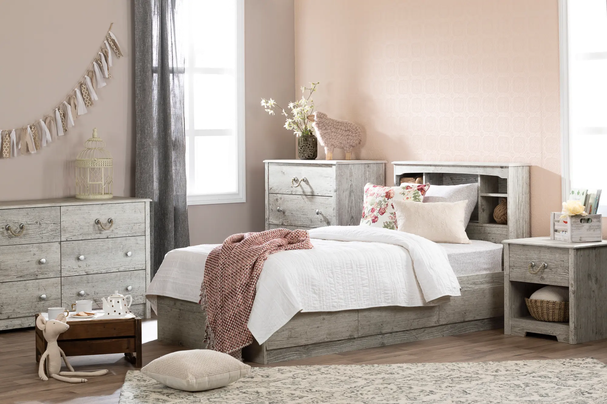 12715 Navali Seaside Pine Twin Storage Platform Bed - South Shore-5