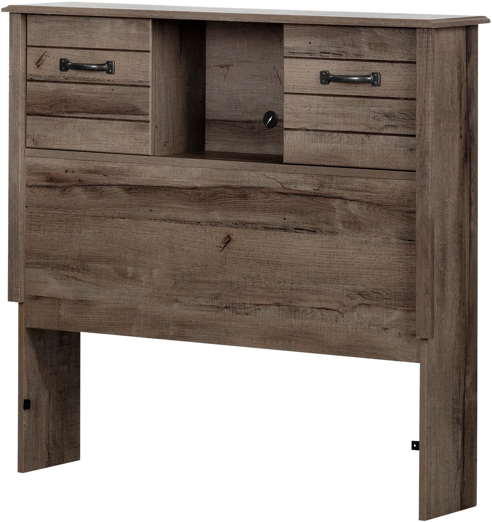 12734 Lensky Rustic Fall Oak Twin Bookcase Headboard - South Shore-1