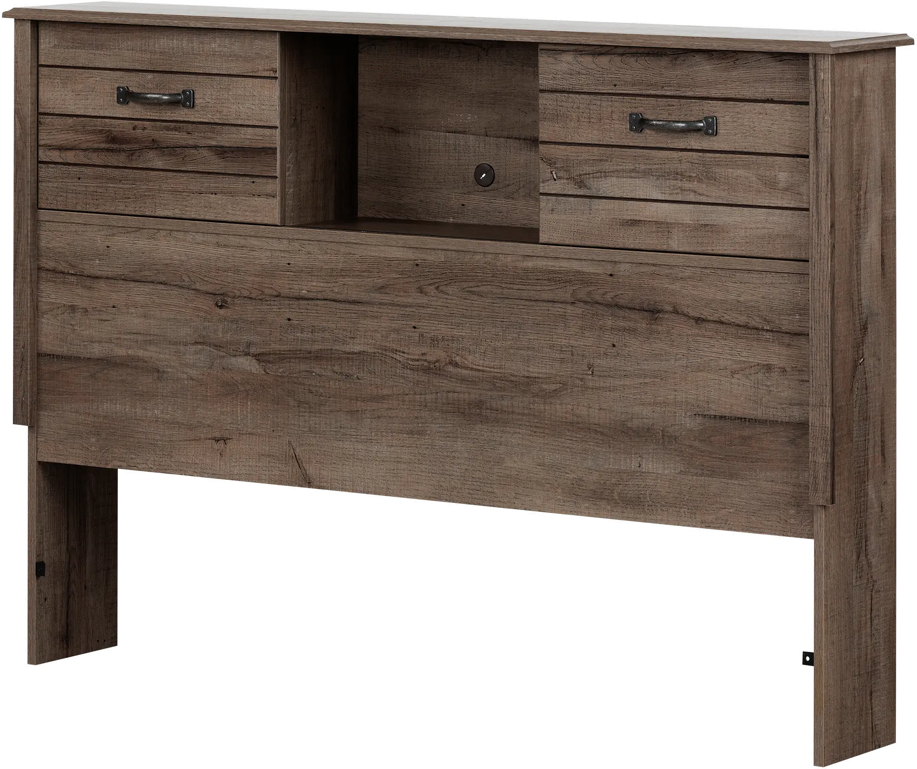 12735 Lensky Rustic Fall Oak Full Bookcase Headboard - South Shore-1