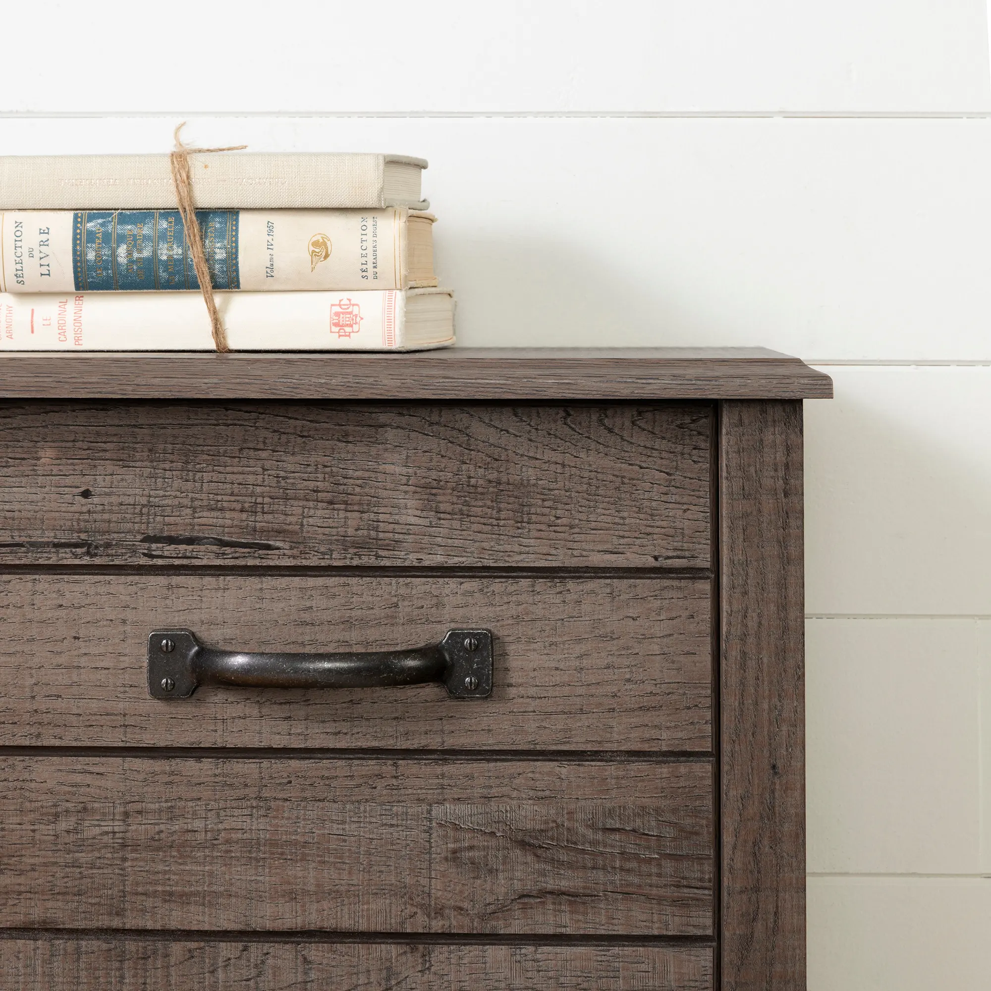 12735 Lensky Rustic Fall Oak Full Bookcase Headboard - South Shore-3
