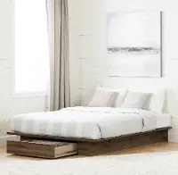 12747 Lensky Modern Natural Walnut Queen Platform Bed - South Shore
