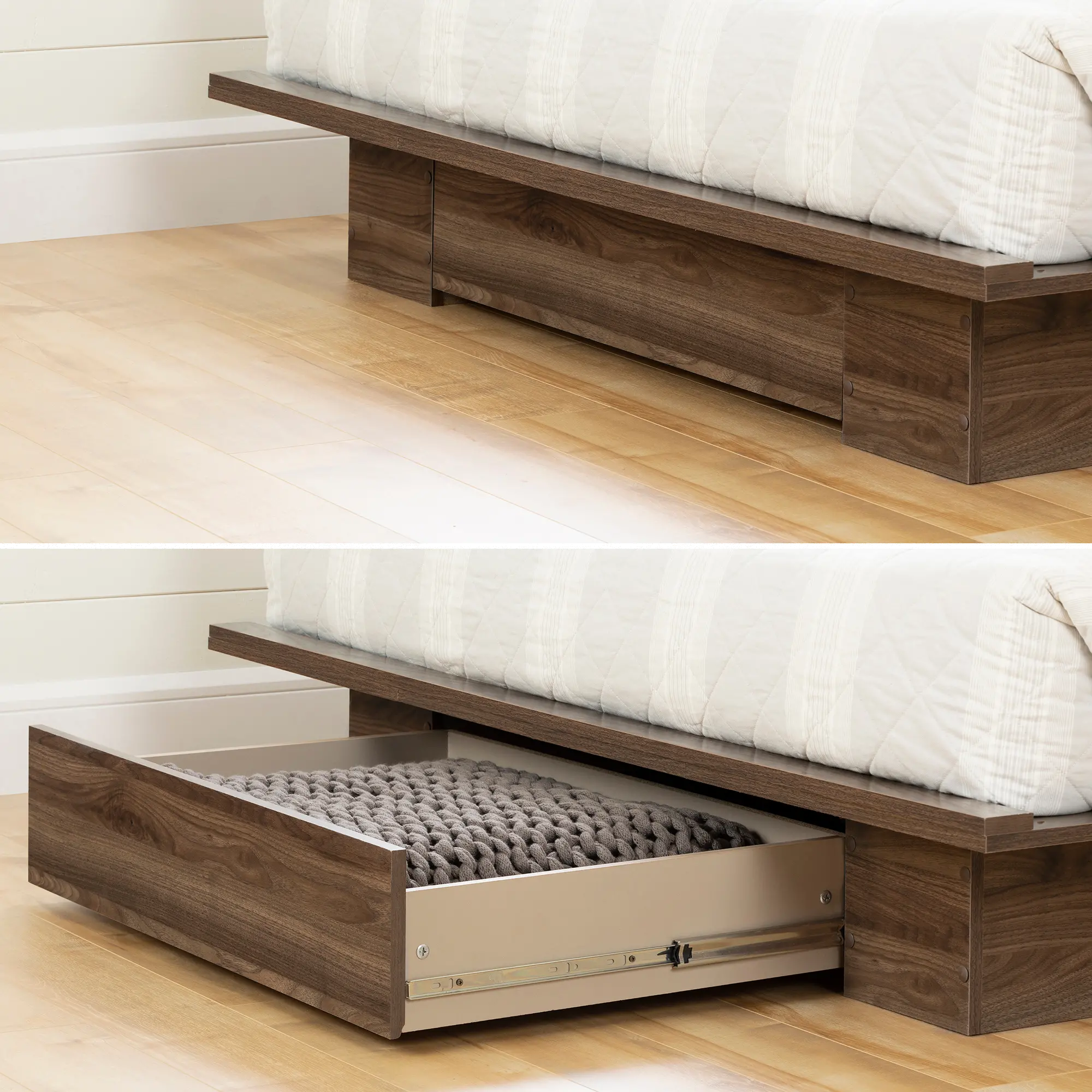 12747 Lensky Modern Natural Walnut Queen Platform Bed - South Shore-3