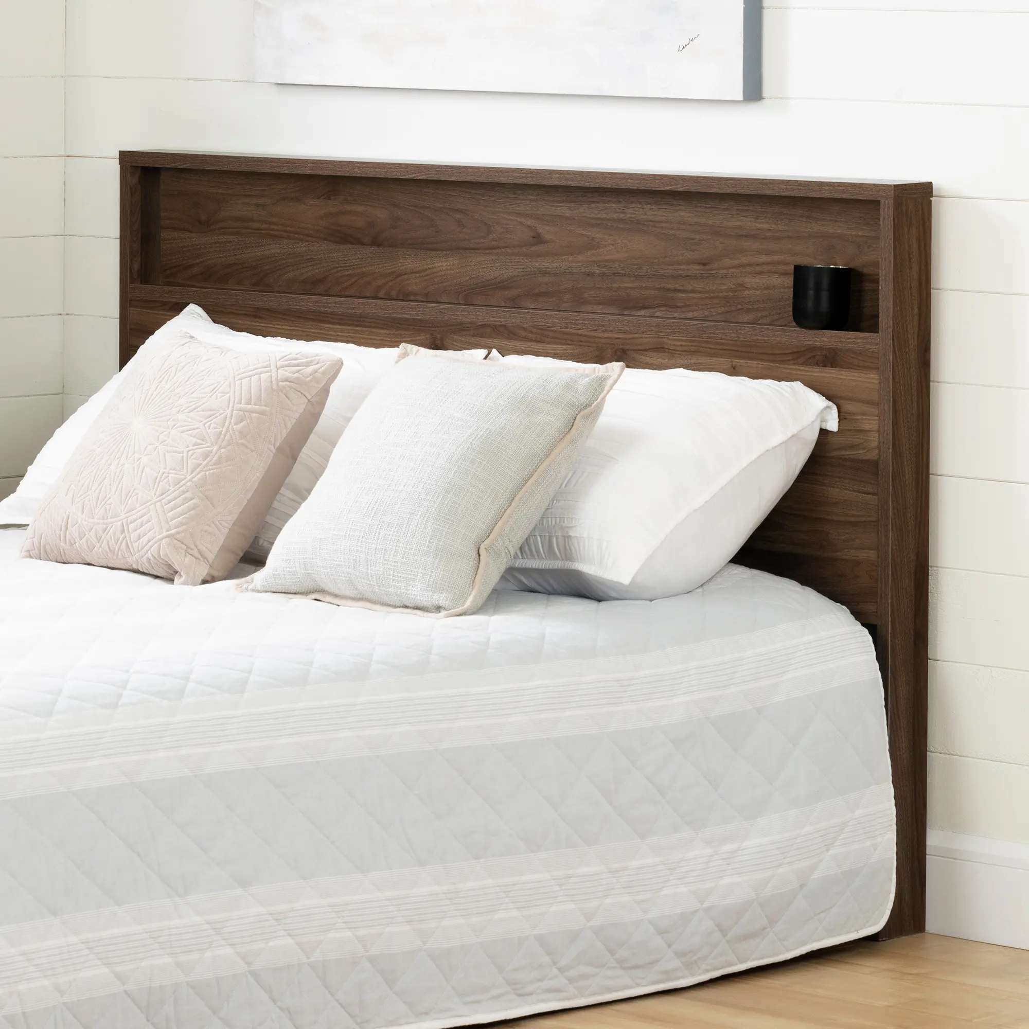 12748 Lensky Modern Natural Walnut Full-Queen Headboard - South Shore-2