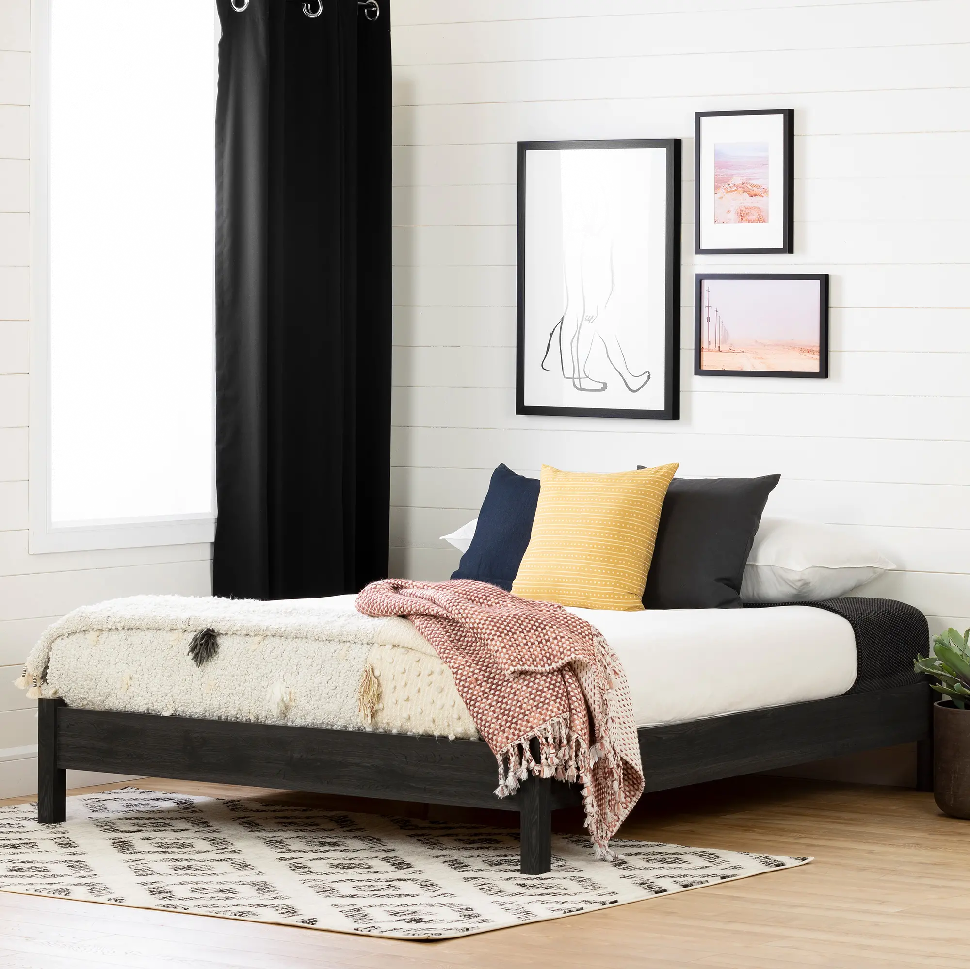 12749 Lensky Modern Gray Oak Queen Platform Bed - South Shore-2
