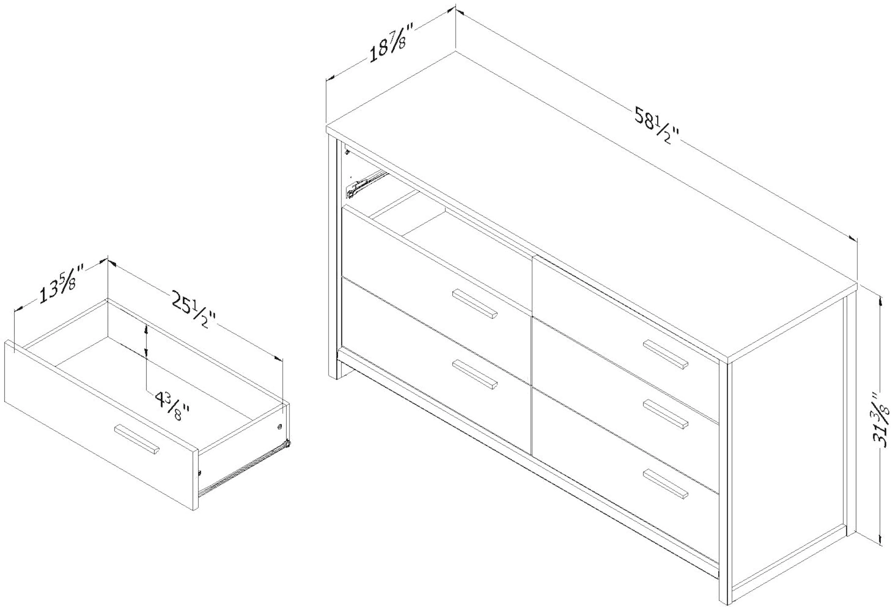 12750 Lensky Modern Gray Oak Dresser - South Shore-7
