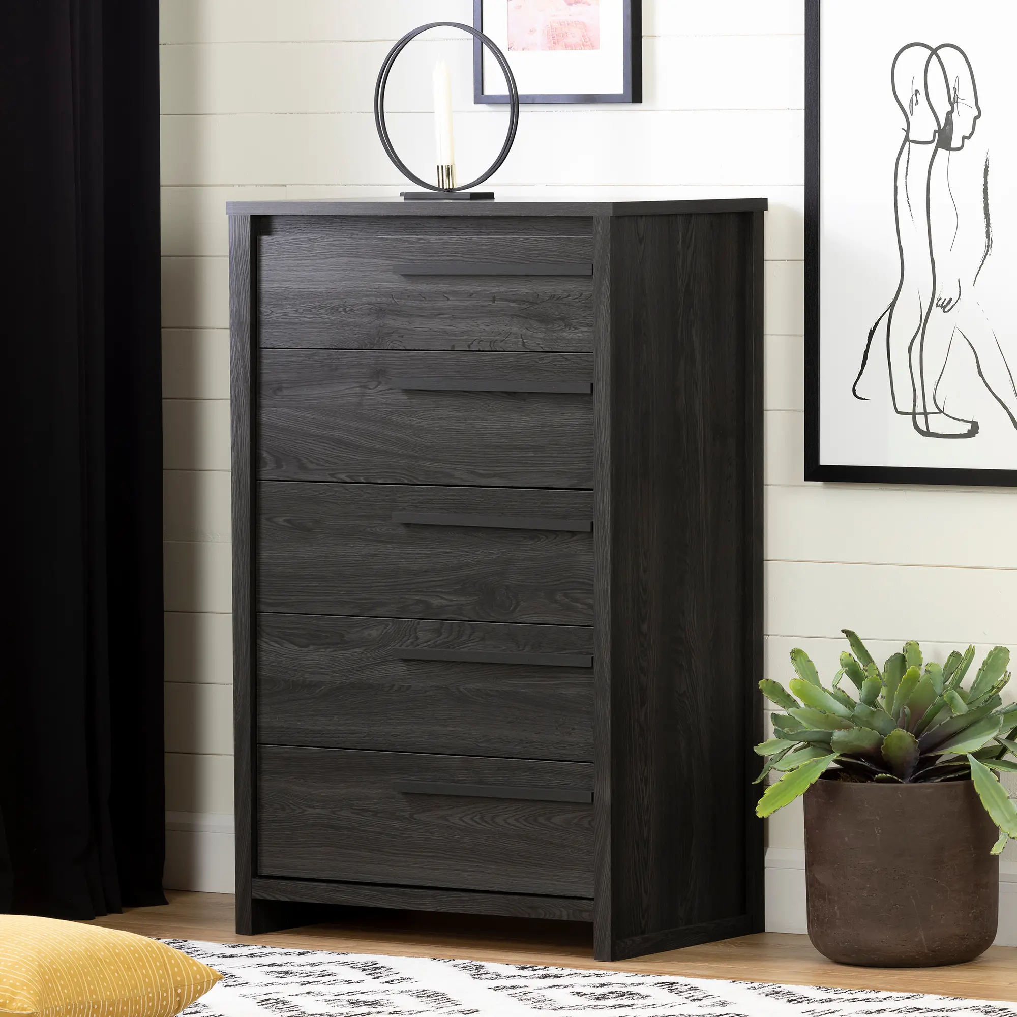12751 Lensky Modern Gray Oak Chest of Drawers - South Shore-2