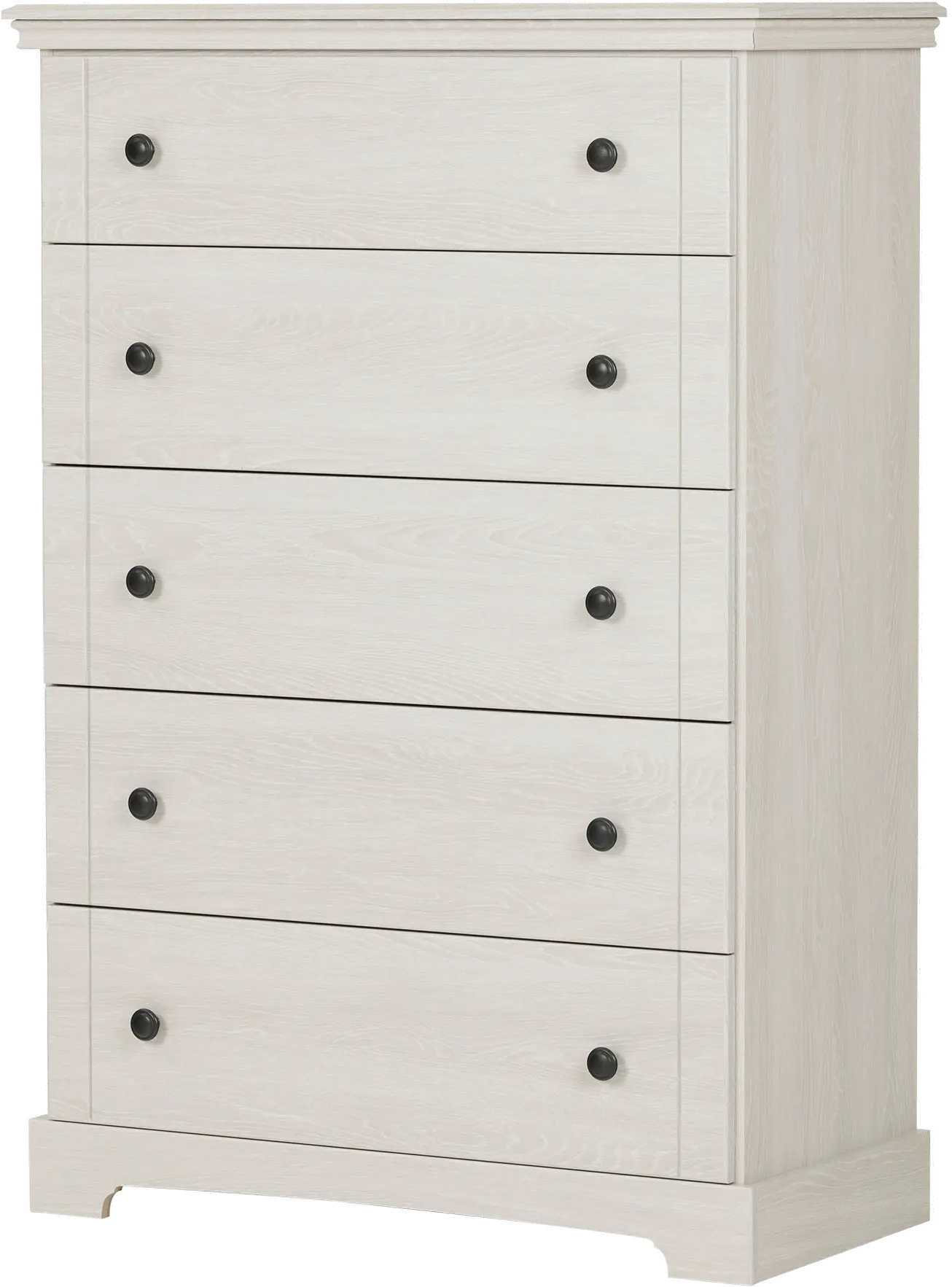 12755 Lilak Cottage Winter Oak White Chest of Drawers - South Shore-1