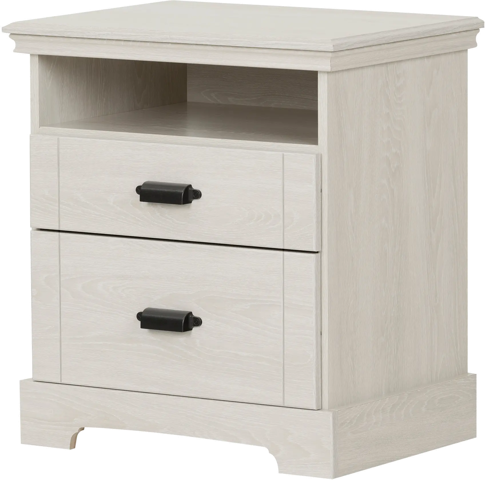 12757 Lilak Cottage Winter Oak White Nightstand - South Shore-3