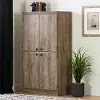 12949 Weathered Oak 4-Door Storage Cabinet - Morgan