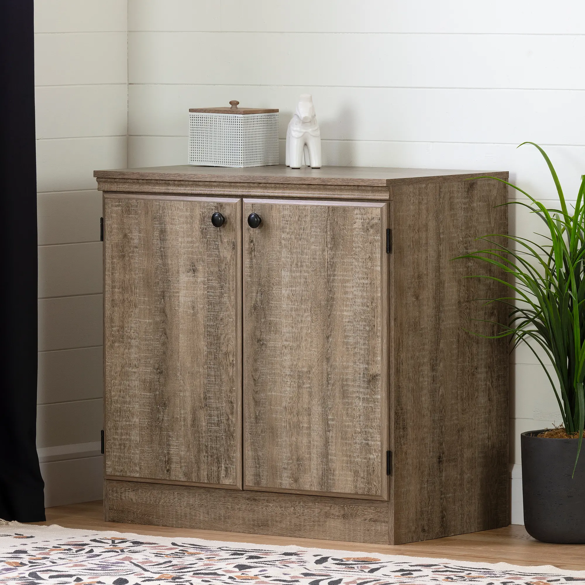 12950 Morgan Weathered Oak Small 2-Door Storage Cabinet-2