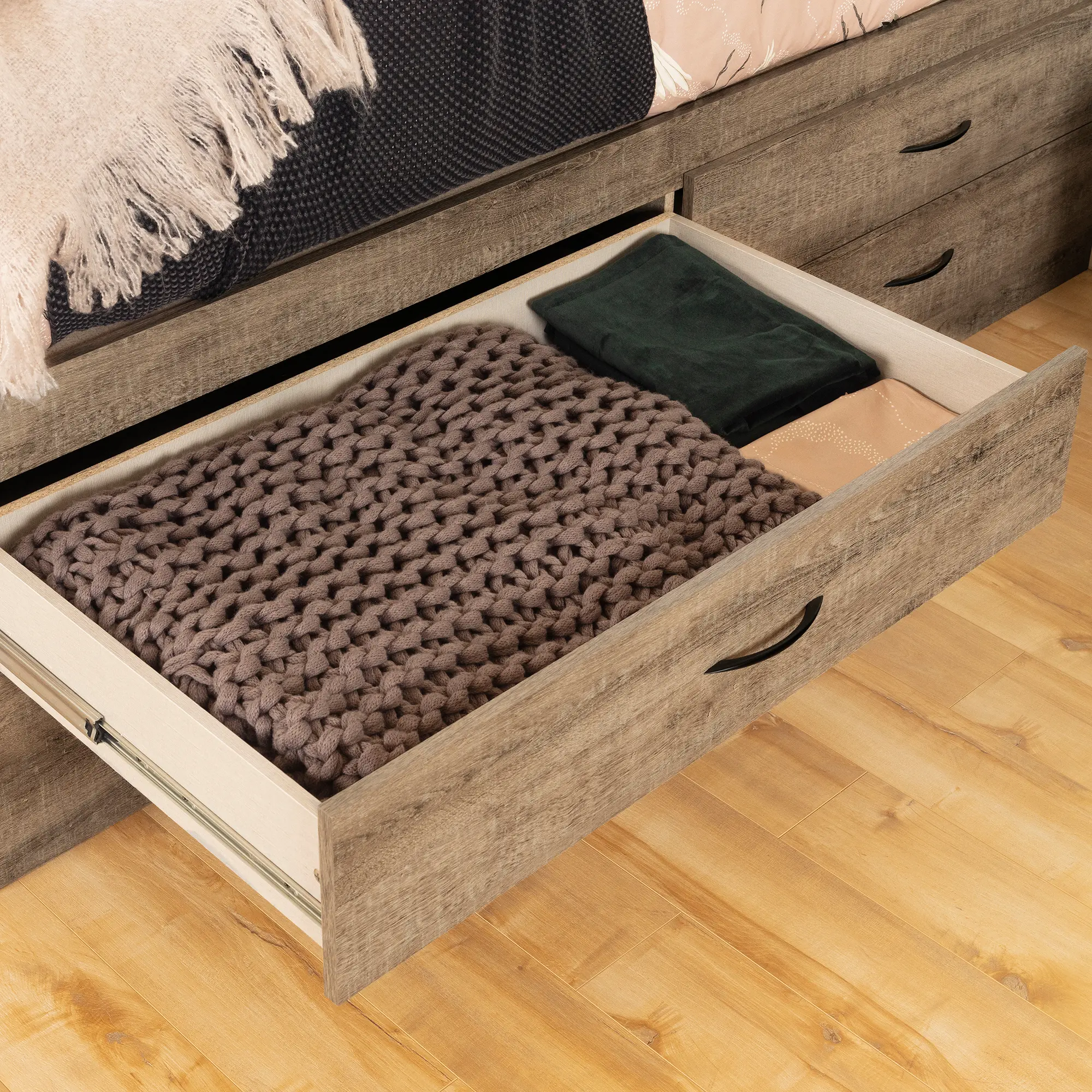 12953 Weathered Oak Full Storage Bed with 4 Drawers - South Shore-3