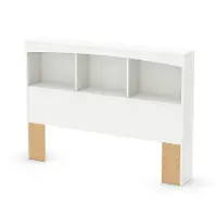 3160079 Step One White Full Bookcase Headboard - South Shore