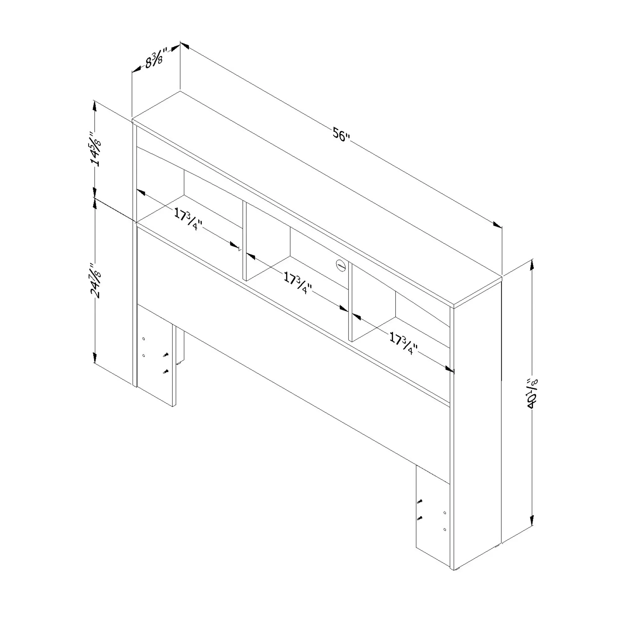 3160079 Step One White Full Bookcase Headboard - South Shore-3