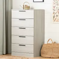 12986 Winter Oak White Chest of Drawers - South Shore