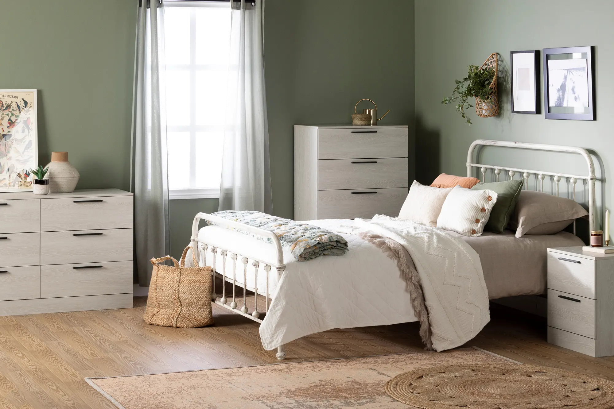 12986 Winter Oak White Chest of Drawers - South Shore-3