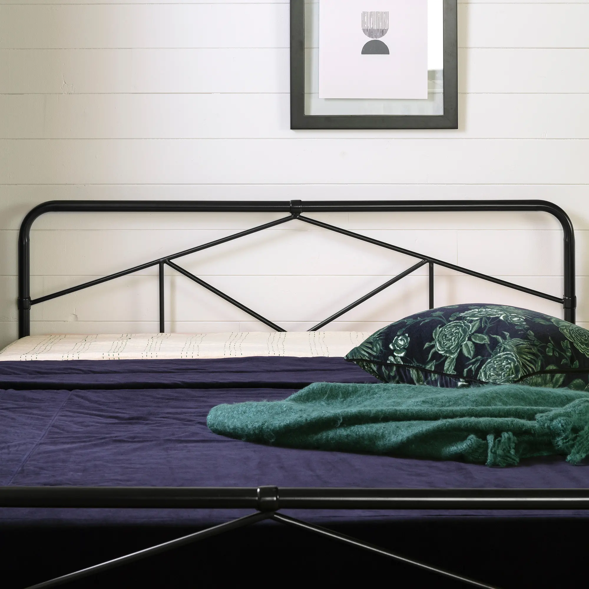 12534 Sazena Modern Black Full Metal Bed - South Shore-3