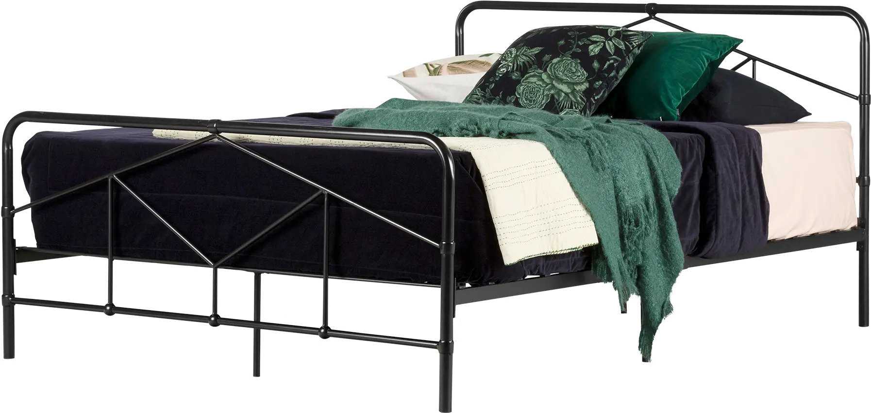 12534 Sazena Modern Black Full Metal Bed - South Shore-1