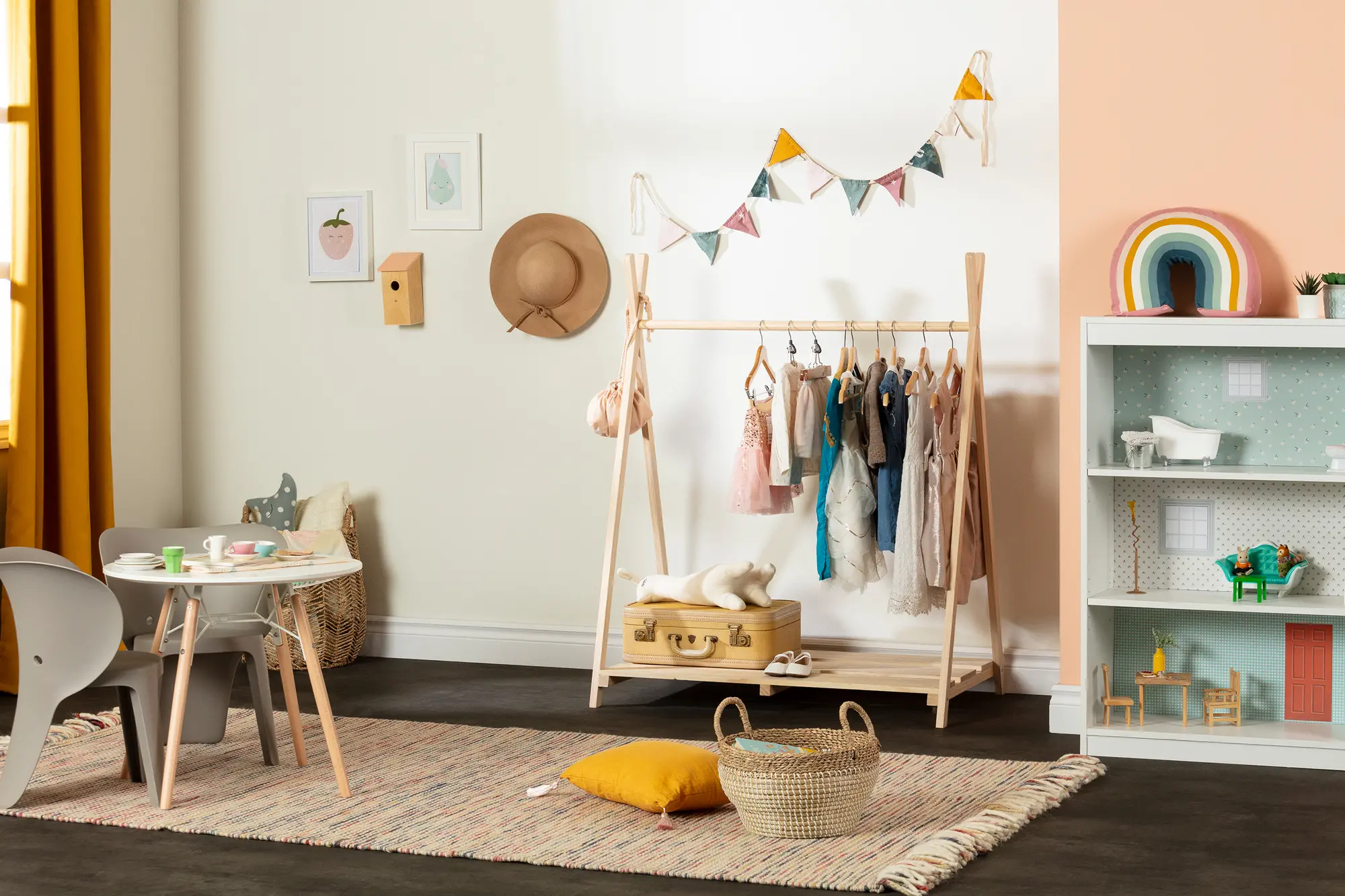 12877 Sweedi Scandinavian Pine Clothes Rack for Kids - South Shore-5