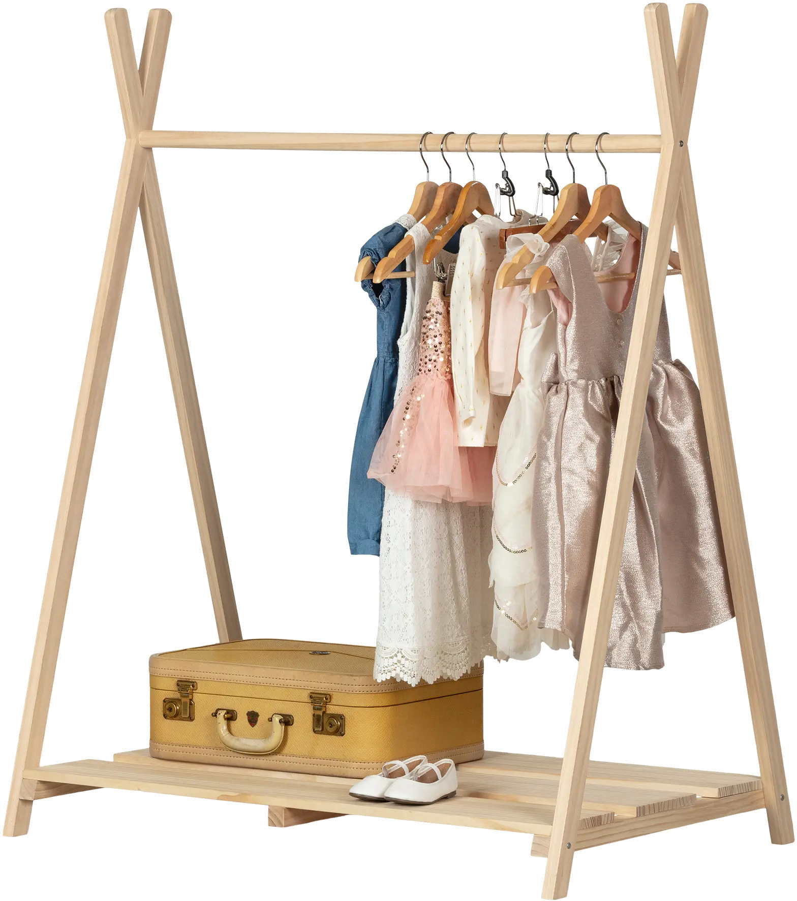 12877 Sweedi Scandinavian Pine Clothes Rack for Kids - South Shore-1
