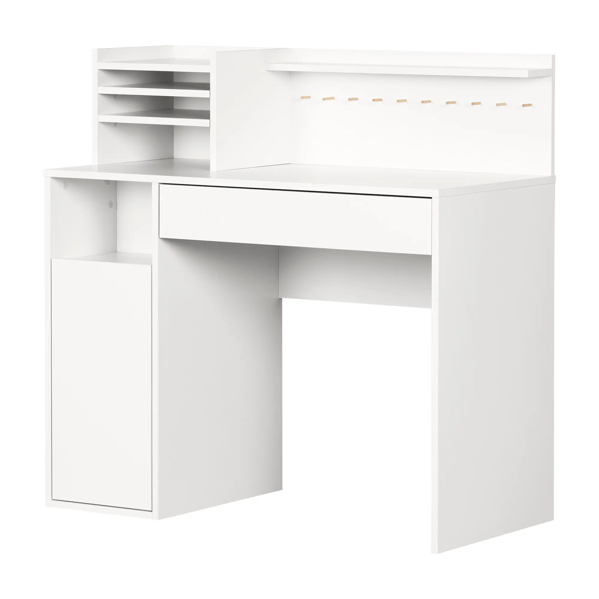 12438 Crea White Craft Table with Hutch-1