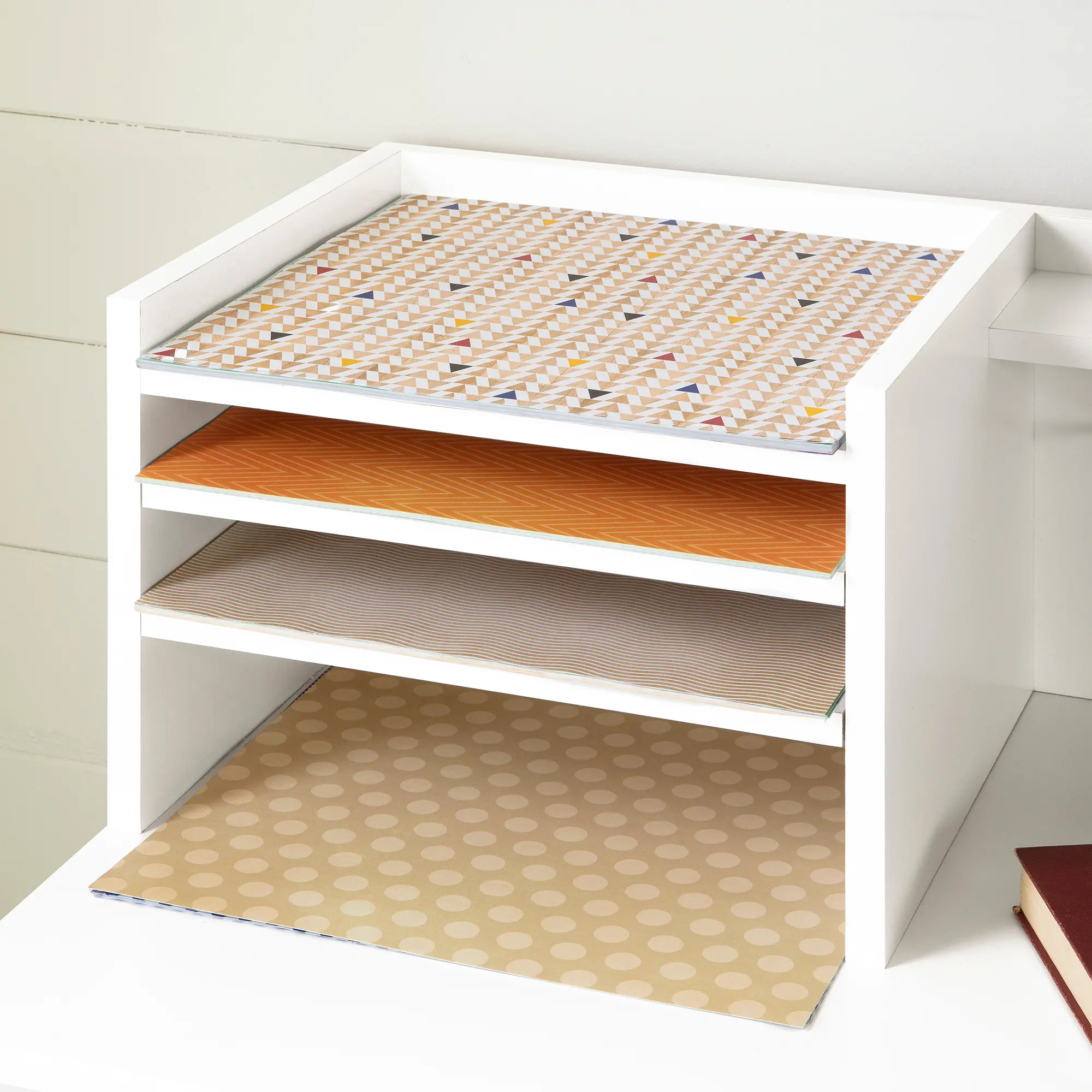 12438 Crea White Craft Table with Hutch-11