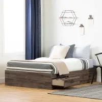 12736 Asten Contemporary Fall Oak Full Storage Platform Bed - South Shore