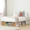 12760 Lilak Winter Oak White Queen Storage Bed with Baskets - South Shore