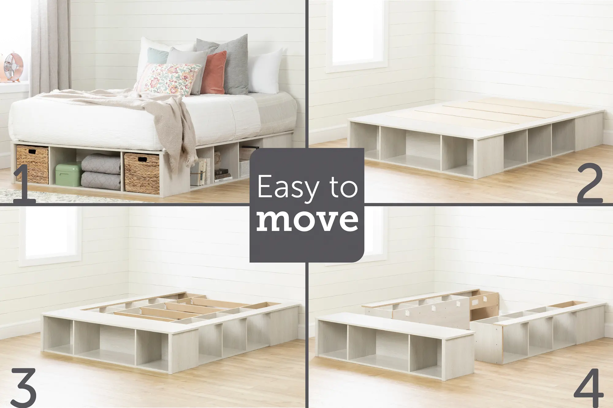 12760 Lilak Winter Oak White Queen Storage Bed with Baskets - South Shore-6