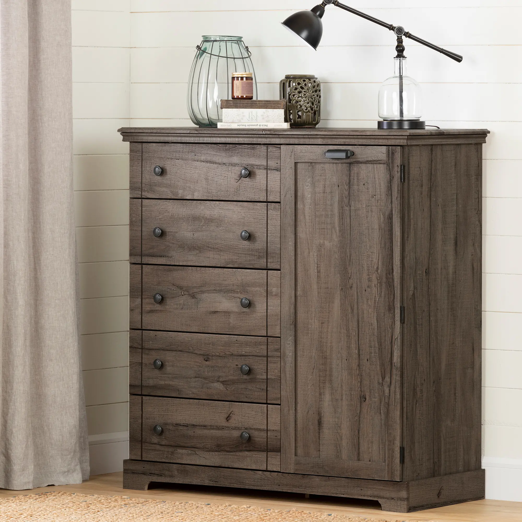 12763 Lilak Cottage Fall Oak Door Chest with Drawers - South Shore-2