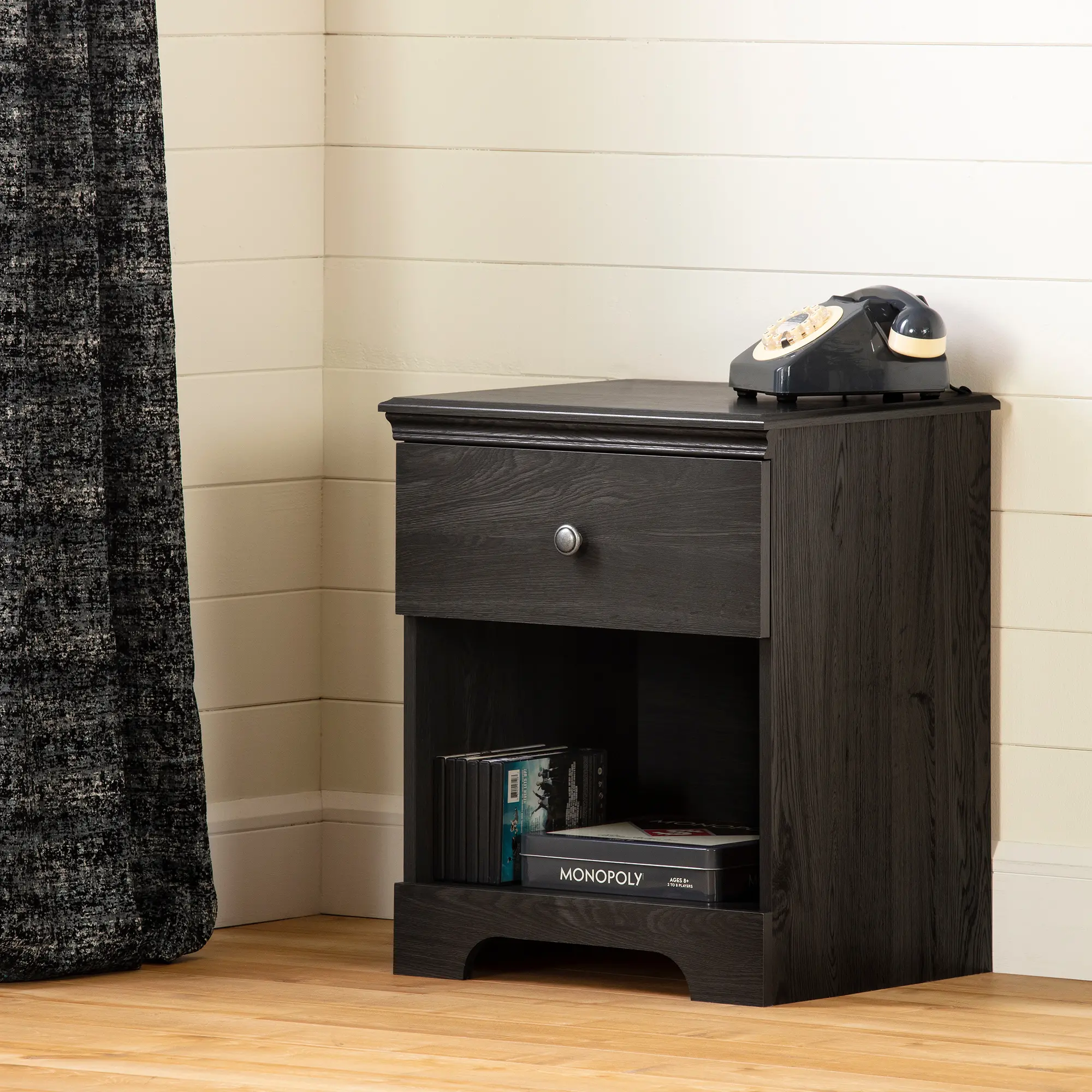 12691 Zach Classic Dark Gray Oak Nightstand - South Shore-2