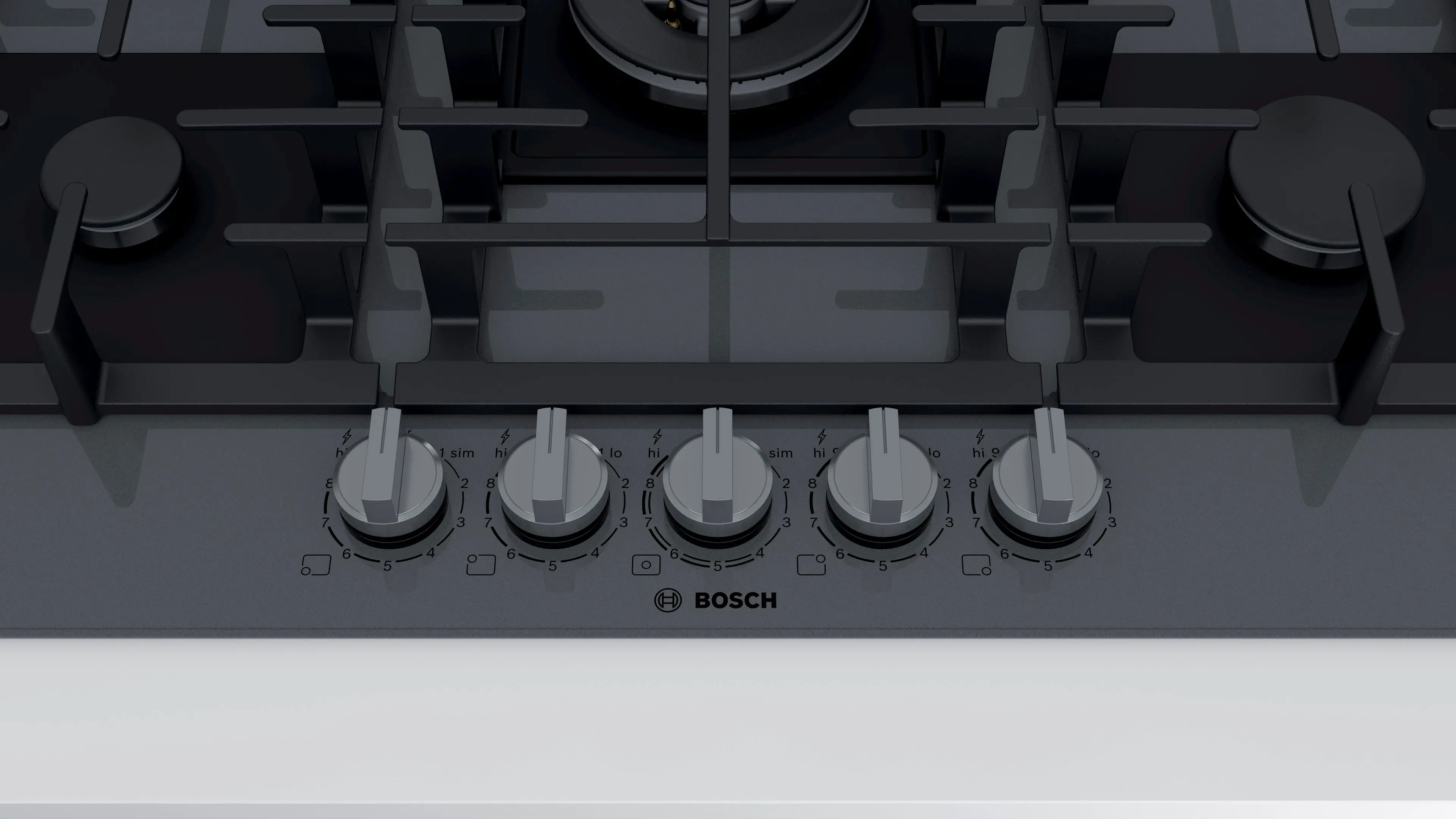 NGMP077UC Bosch Benchmark 30 Inch Gas Cooktop with FlameSelect - Gray Tempered Glass-5