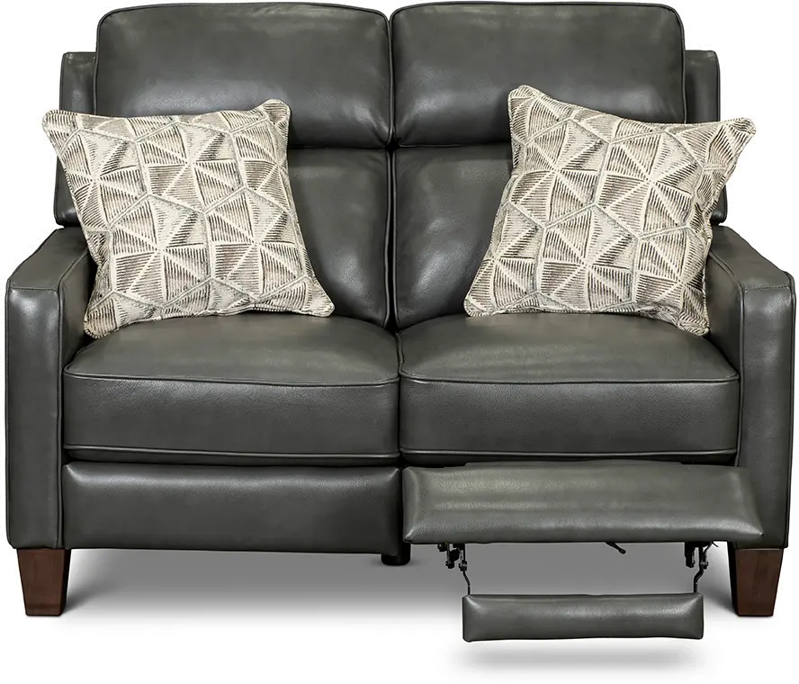 Madrid Smoke Dark Gray Leather Power Reclining Loveseat-3