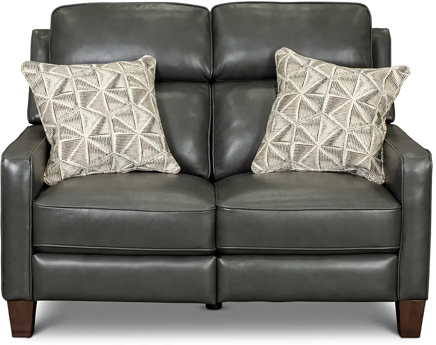 Madrid Smoke Dark Gray Leather Power Reclining Loveseat-7