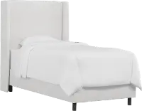 K-431BEDVLVWHT Sloane Velvet White Curved Wingback Full Bed - Skyline Furniture