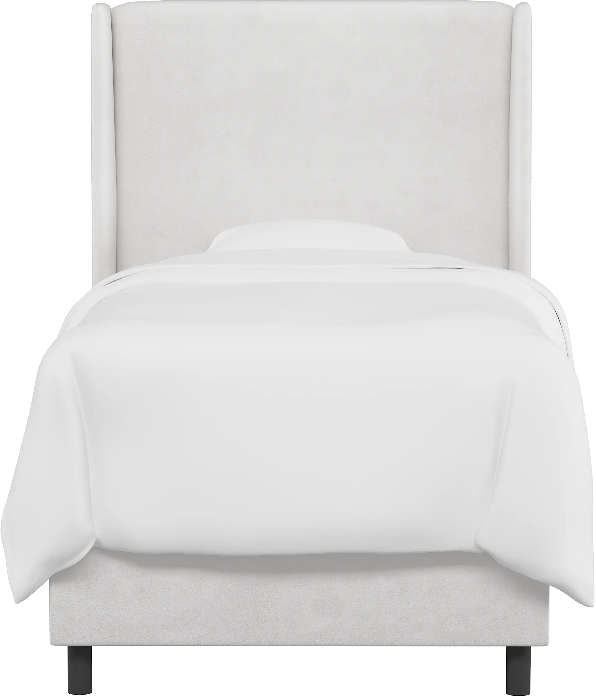 K-430BEDVLVWHT Sloane Velvet White Curved Wingback Twin Bed - Skyline Furniture-3