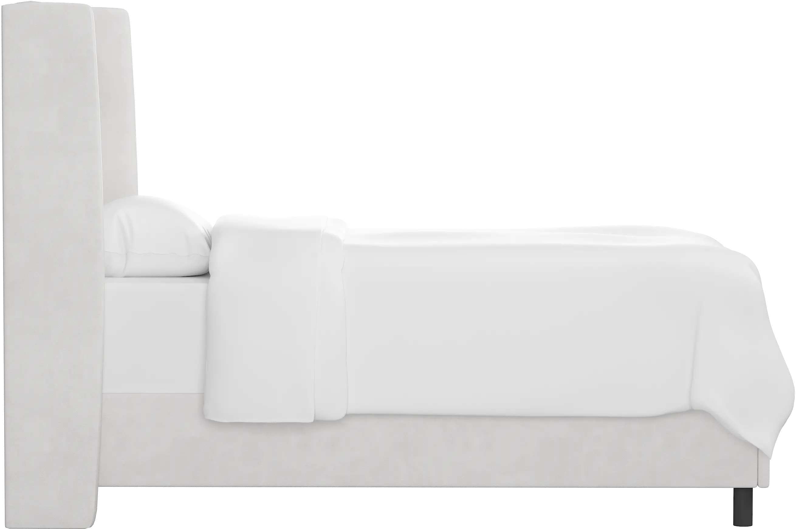 K-430BEDVLVWHT Sloane Velvet White Curved Wingback Twin Bed - Skyline Furniture-4