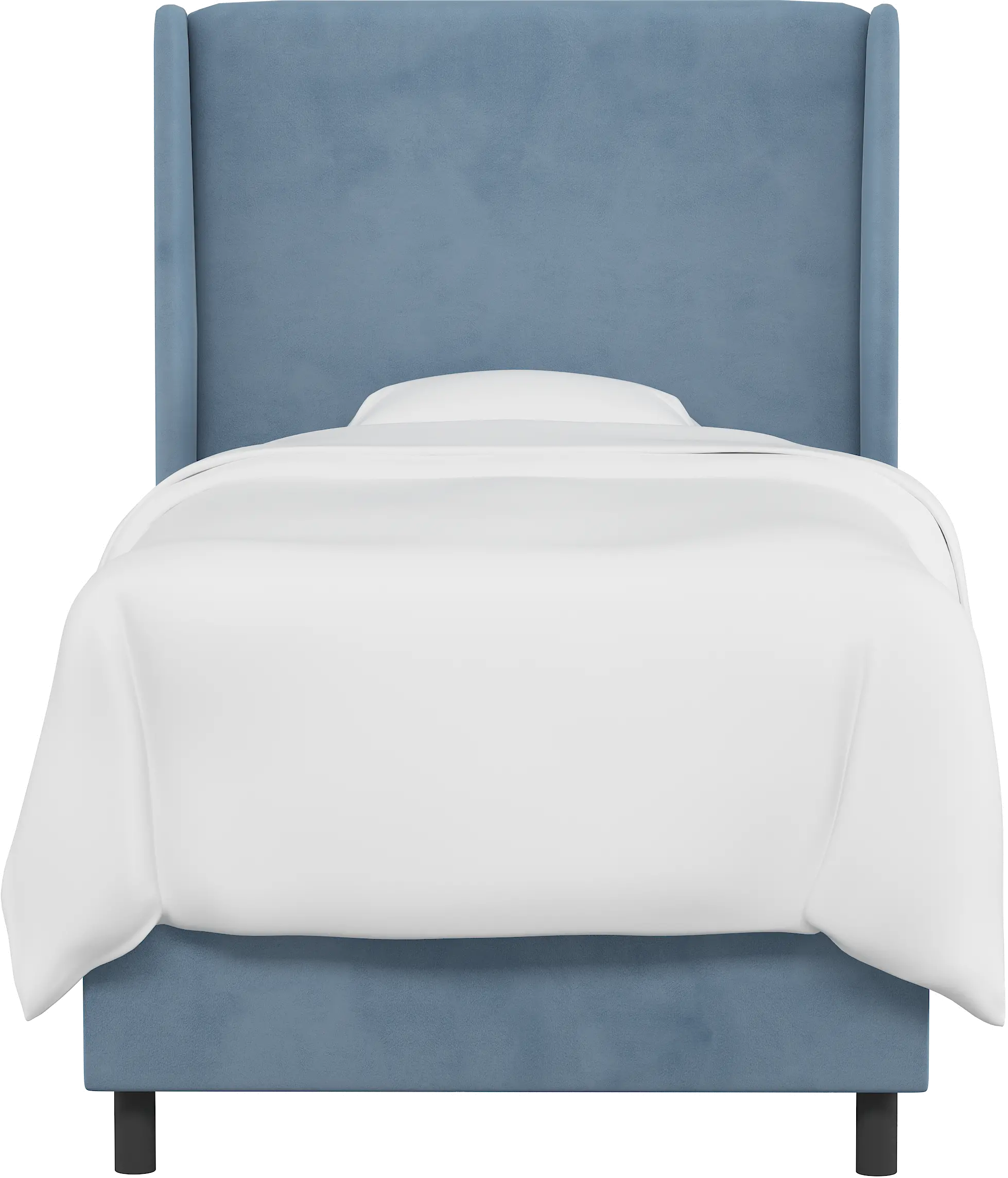 K-430BEDVLVOCN Sloane Velvet Blue Curved Wingback Twin Bed - Skyline Furniture-3