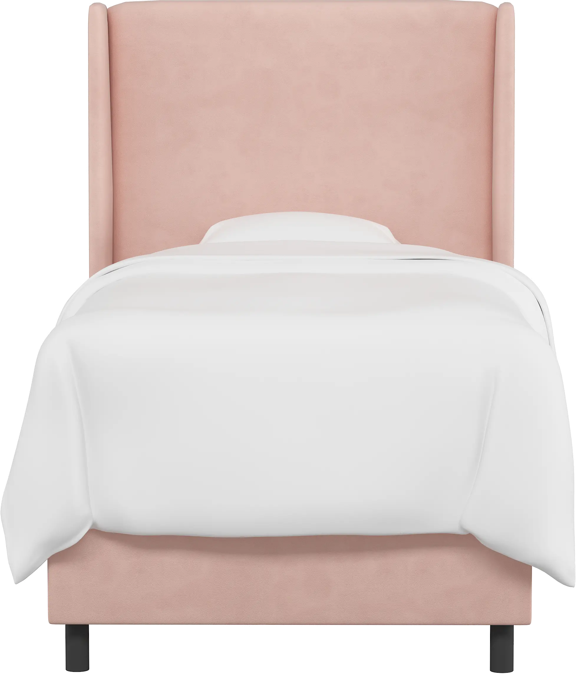 K-430BEDVLVTBLSH Sloane Velvet Blush Curved Wingback Twin Bed - Skyline Furniture-3