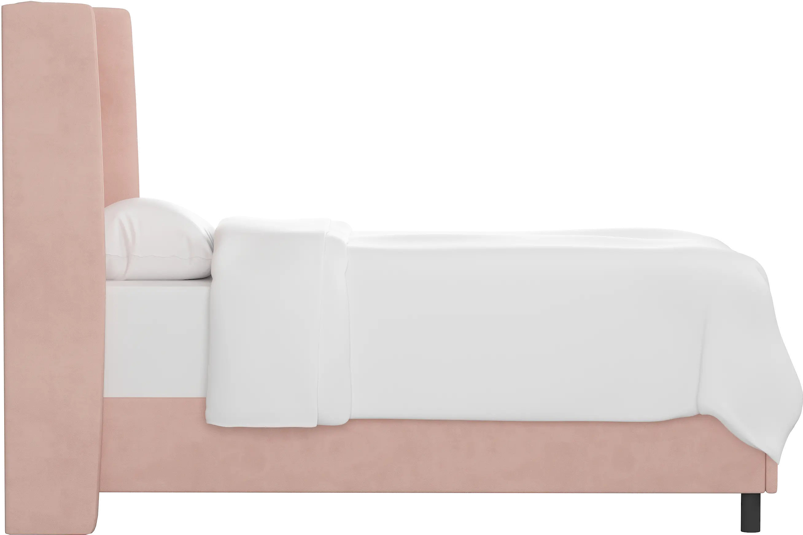 K-430BEDVLVTBLSH Sloane Velvet Blush Curved Wingback Twin Bed - Skyline Furniture-4