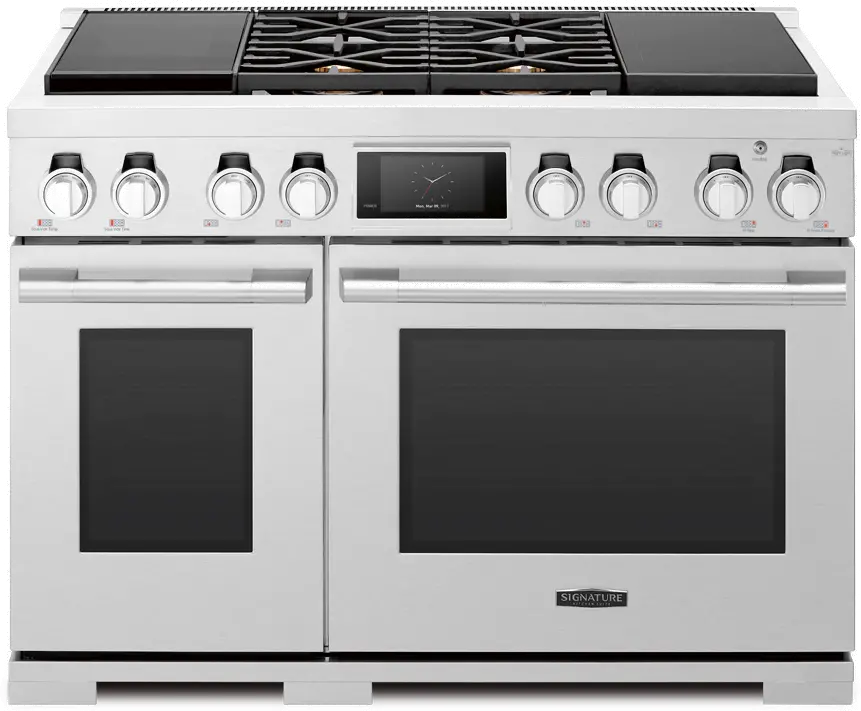 SKSDR480SIS Signature Kitchen Suites Pro Dual Fuel Range - Stainless Steel 48 Inch-1