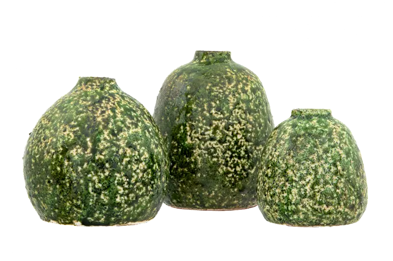 4 Inch Distressed Green Terracotta Vase