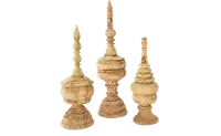 DF2464-S/3-MED 16 Inch Carved Mango Wood Finial