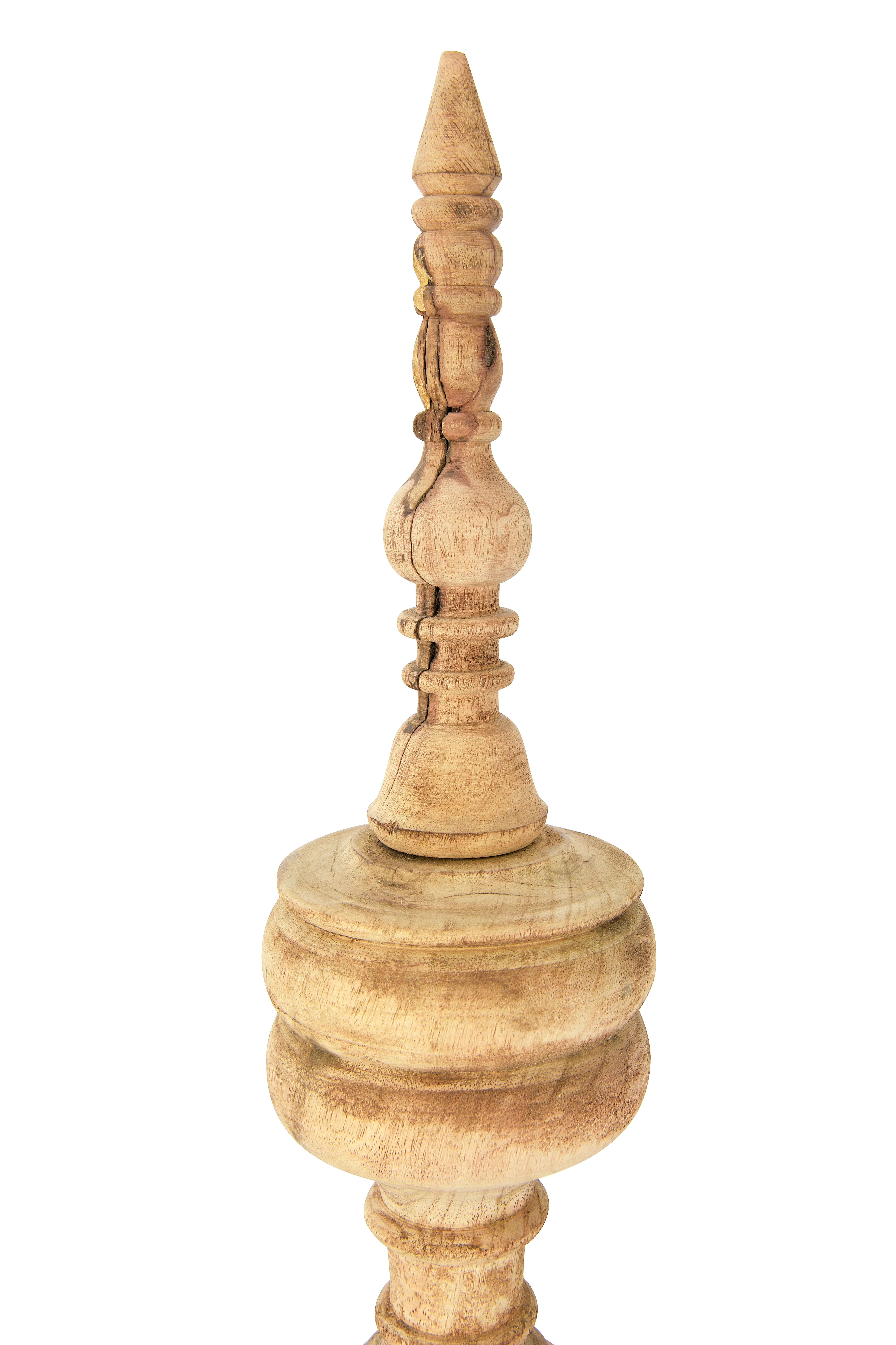 DF2464-S/3-MED 16 Inch Carved Mango Wood Finial-3