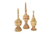 DF2464-S/3-SML 14 Inch Carved Mango Wood Finial