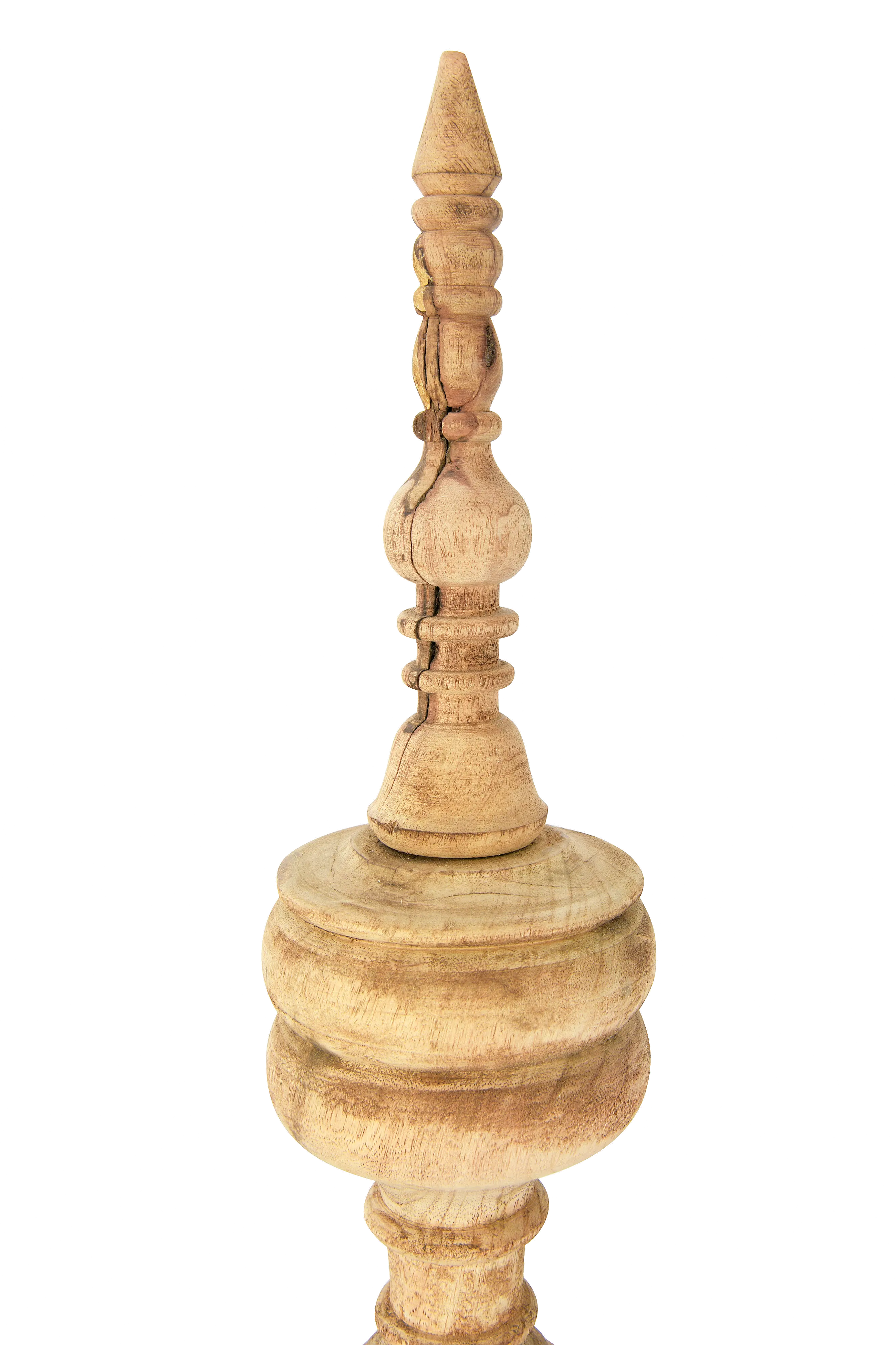 DF2464-S/3-SML 14 Inch Carved Mango Wood Finial-3