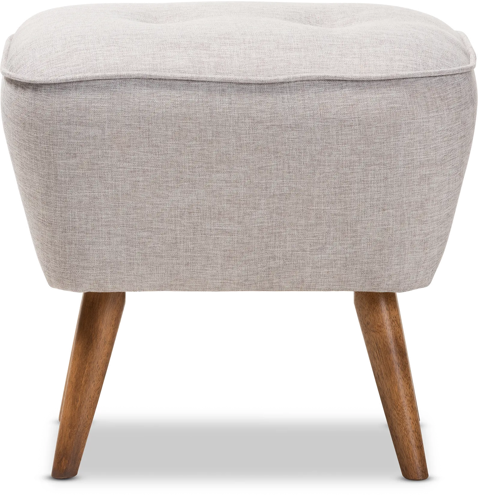 148-8228-RCW Mid Century Modern Gray Beige Upholstered Ottoman - Jeanie-1