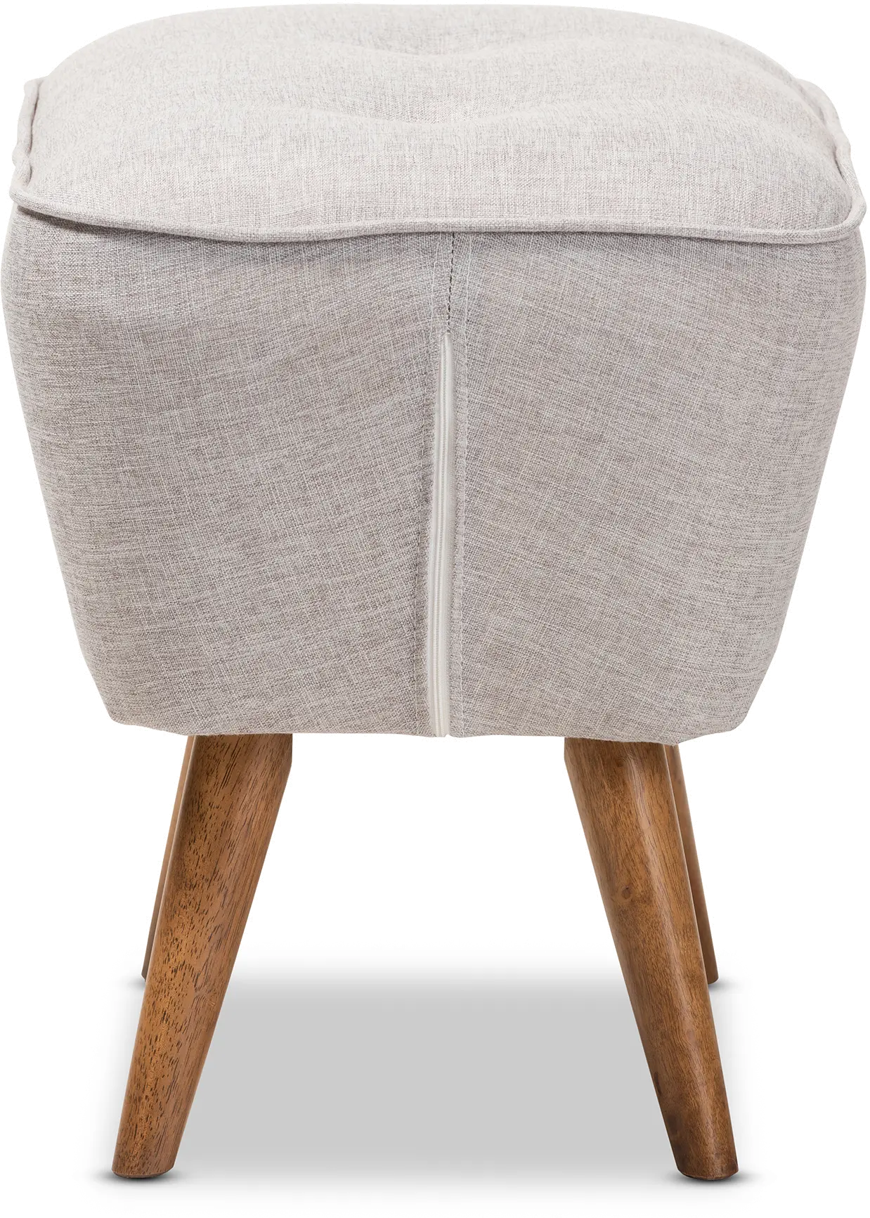 148-8228-RCW Mid Century Modern Gray Beige Upholstered Ottoman - Jeanie-5