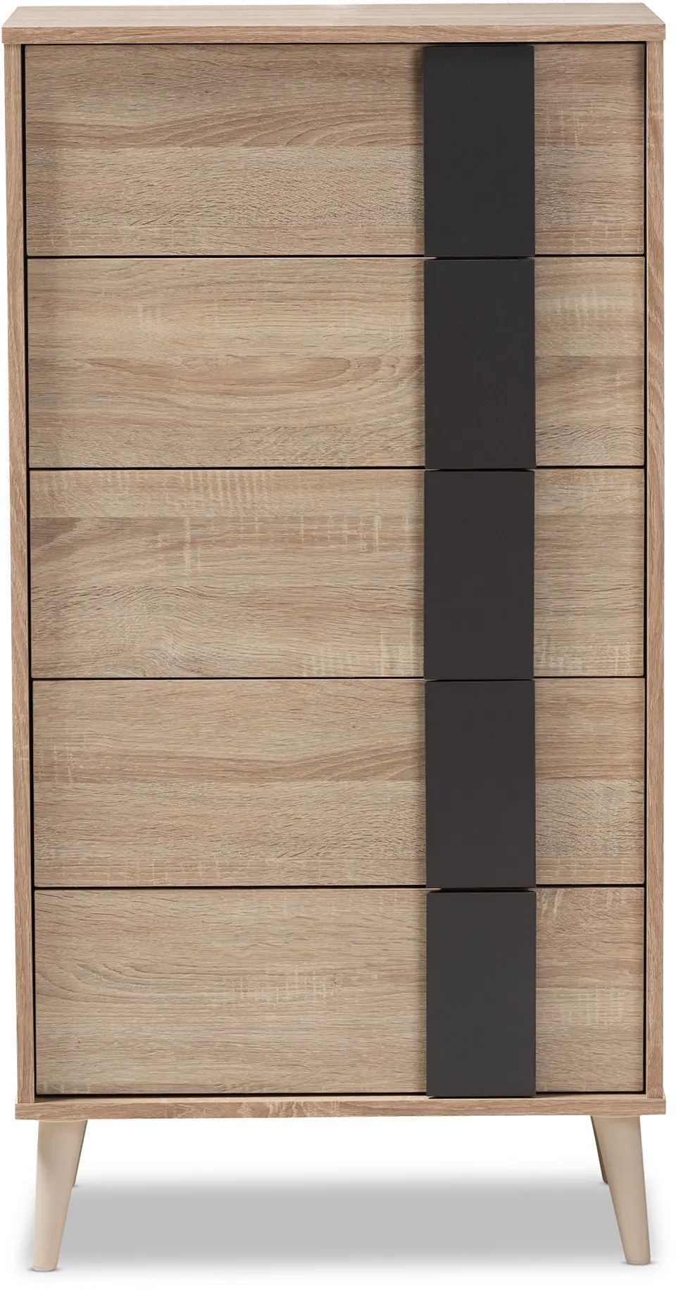 148-8254-RCW Modern Oak and Gray 5 Drawer Chest of Drawers - Silas-5