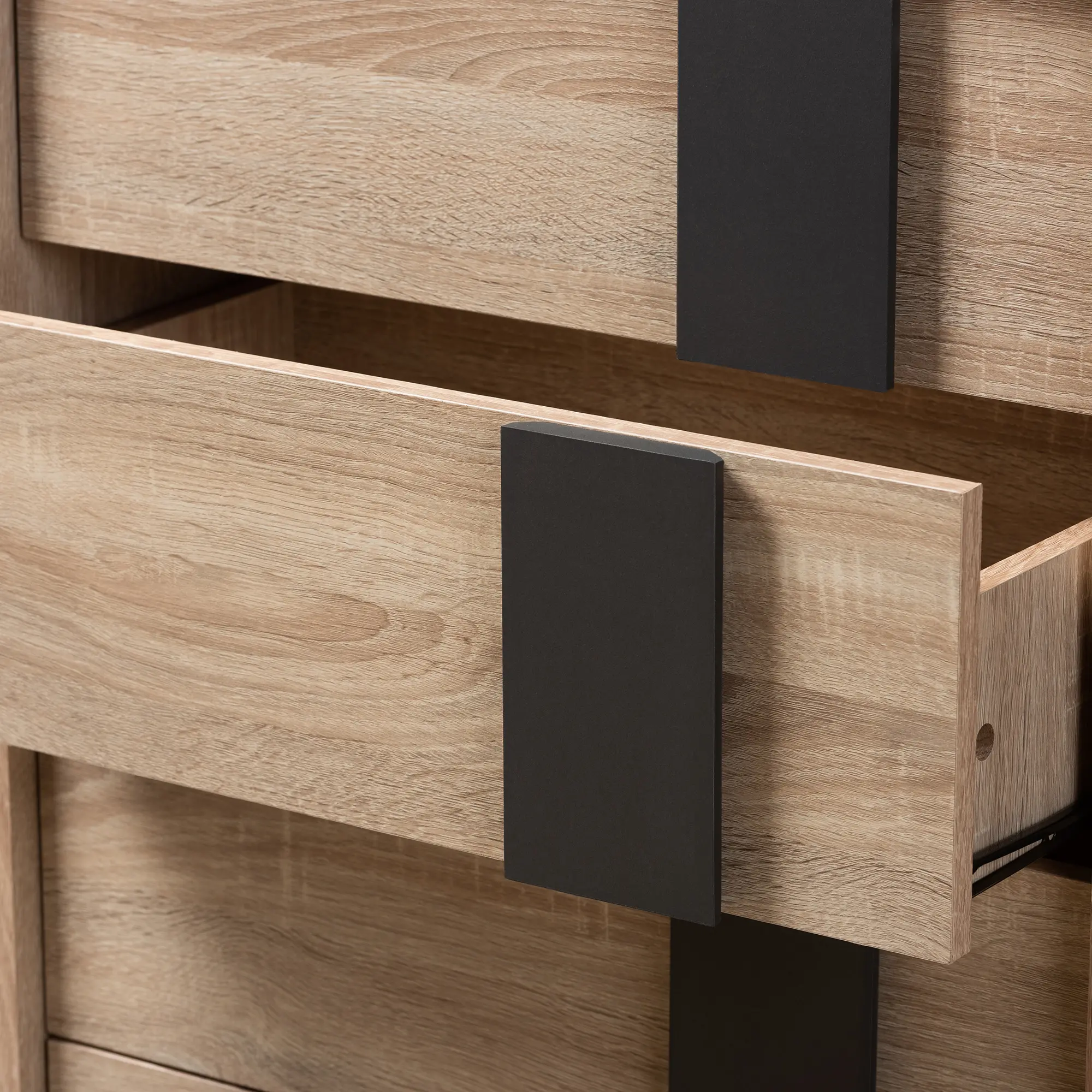 148-8254-RCW Modern Oak and Gray 5 Drawer Chest of Drawers - Silas-8